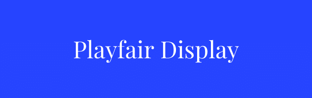 playfair display typographie 